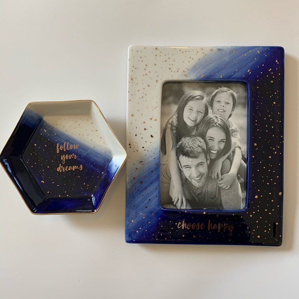 Ceramic picture frame and bowl